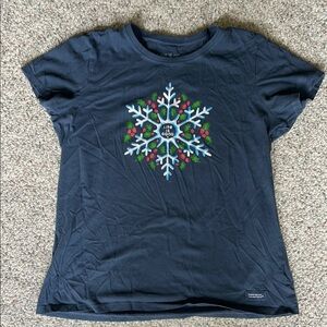 Life Is Good Crusher Women's Tee Snowflake Size L